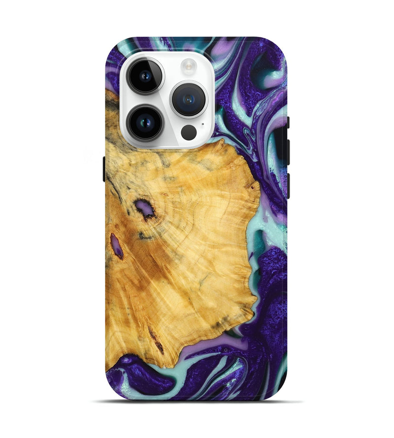 iPhone 15 Pro Wood+Resin Live Edge Phone Case - Tammy (Purple, 720584)
