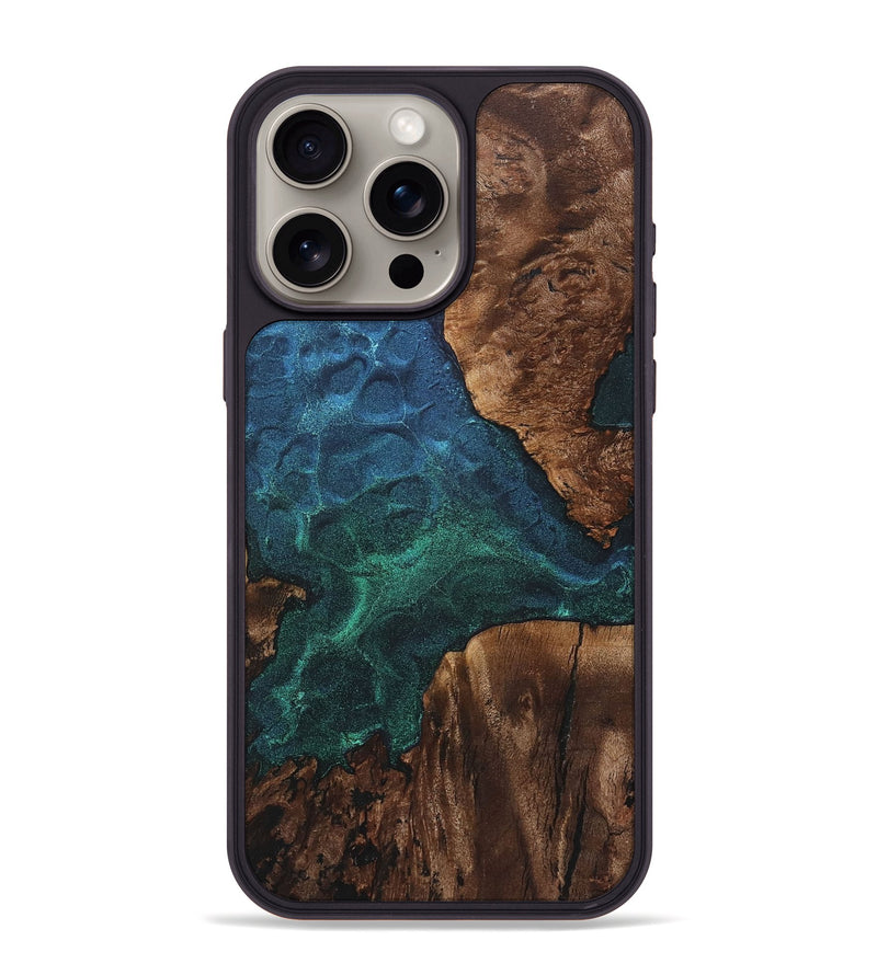 iPhone 15 Pro Max Wood+Resin Phone Case - Ray (Static, 720628)