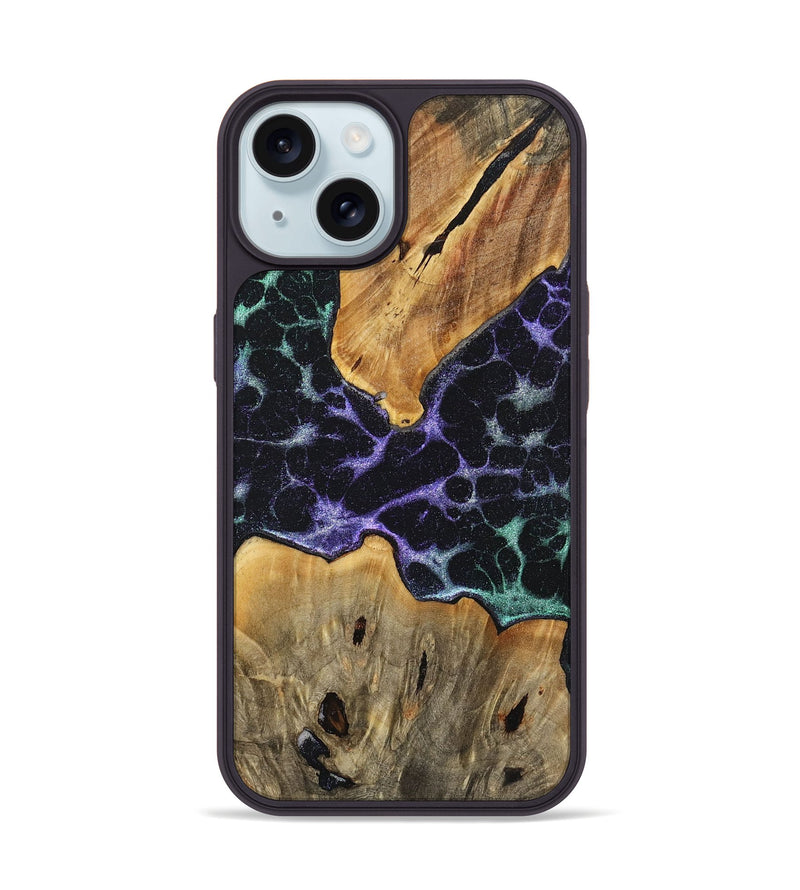 iPhone 15 Wood+Resin Phone Case - Della (Static, 720644)