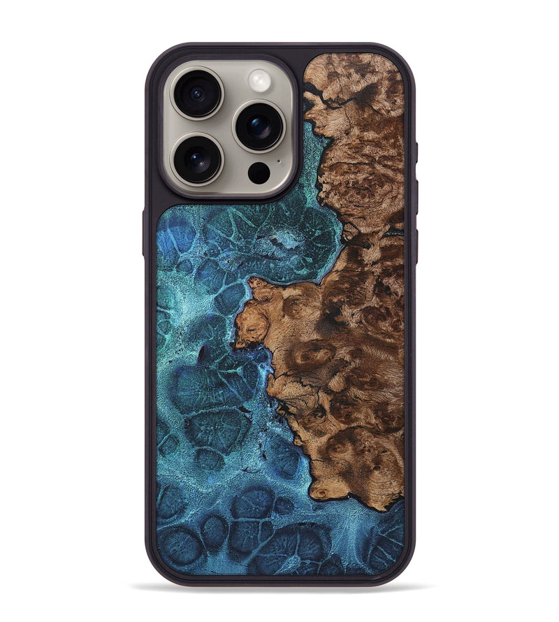 iPhone 15 Pro Max Wood+Resin Phone Case - Lily (Static, 720671)