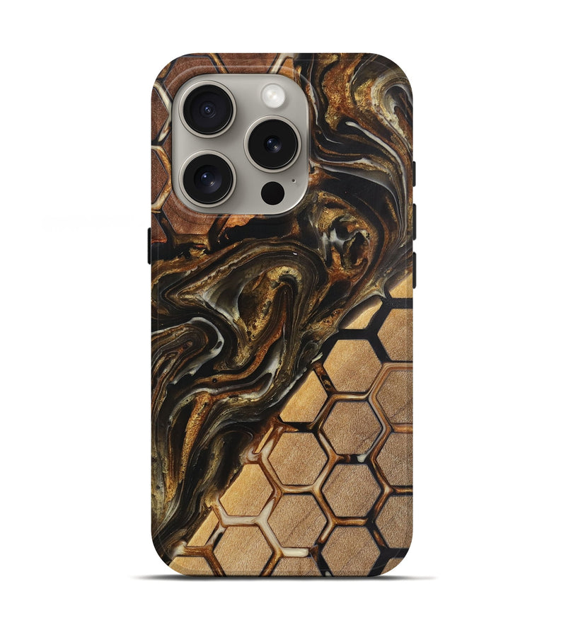 iPhone 16 Pro Wood+Resin Live Edge Phone Case - Alison (Pattern, 720733)