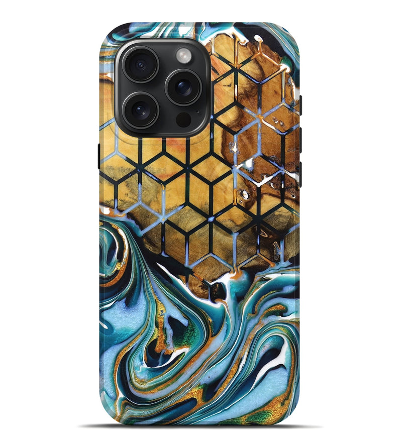 iPhone 16 Pro Max Wood+Resin Live Edge Phone Case - Matthew (Pattern, 720734)