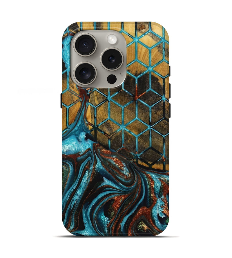 iPhone 16 Pro Wood+Resin Live Edge Phone Case - Emilio (Pattern, 720735)