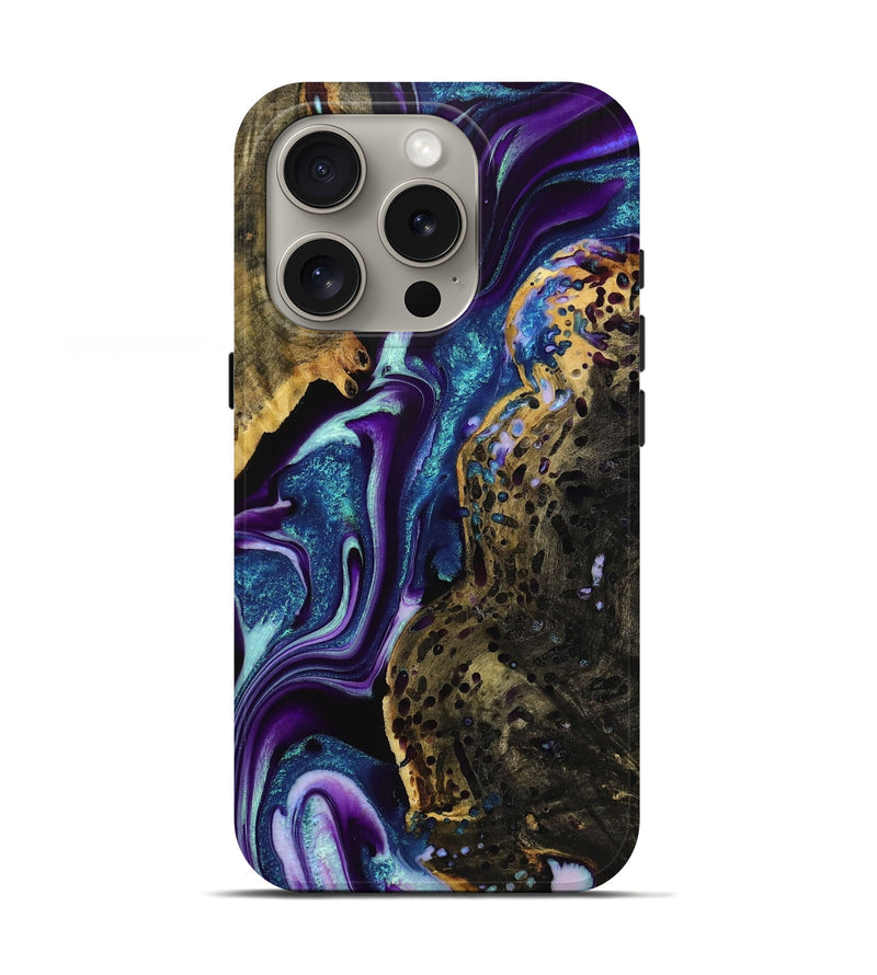 iPhone 16 Pro Wood+Resin Live Edge Phone Case - Stacy (Purple, 720738)
