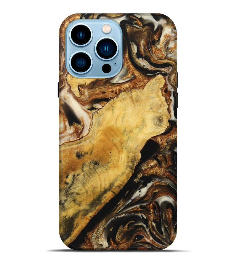 iPhone 14 Pro Max Wood+Resin Live Edge Phone Case - Lamont (Black & White, 720745)