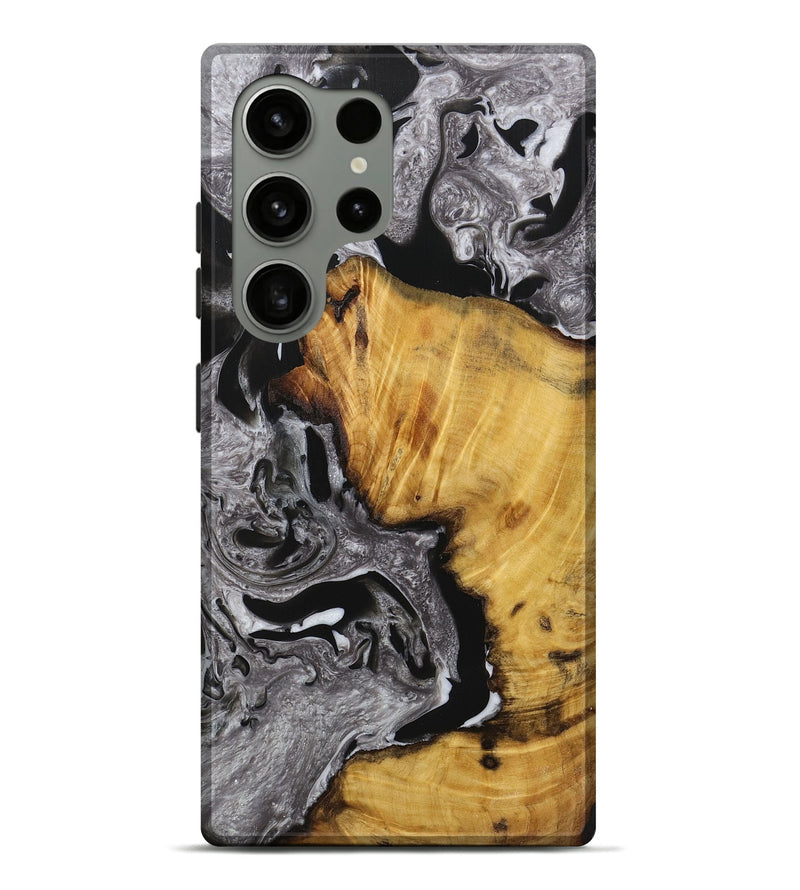 Galaxy S24 Ultra Wood+Resin Live Edge Phone Case - Wilbert (Black & White, 720747)