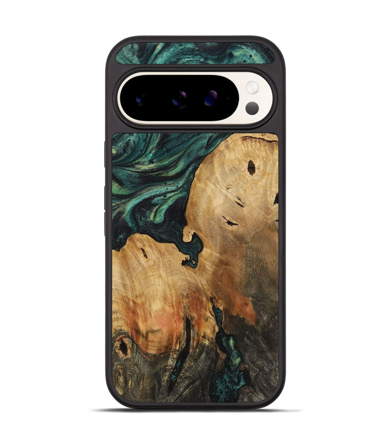 Pixel 9 Wood+Resin Phone Case - Laurie (Green, 720845)
