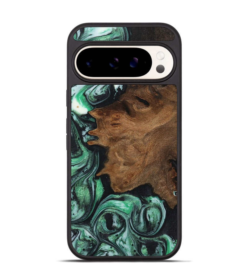 Pixel 9 Wood+Resin Phone Case - Jonathan (Green, 720857)