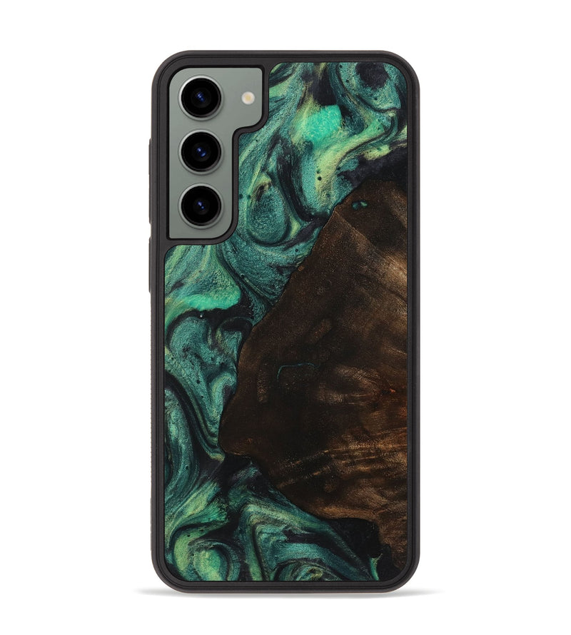 Galaxy S23 Plus Wood+Resin Phone Case - Joy (Green, 720865)