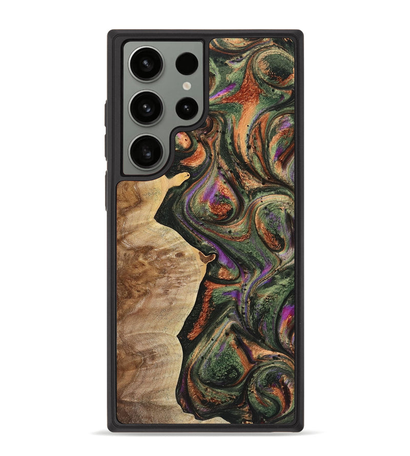Galaxy S23 Ultra Wood+Resin Phone Case - Khalil (Green, 720951)