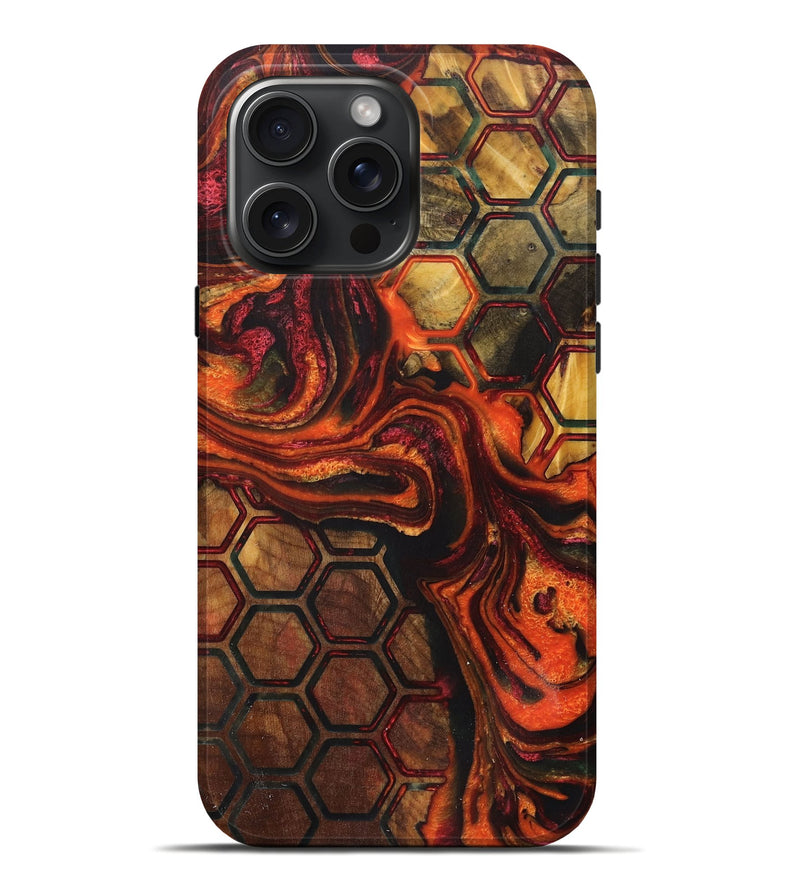 iPhone 16 Pro Max Wood+Resin Live Edge Phone Case - Cortney (Pattern, 721051)