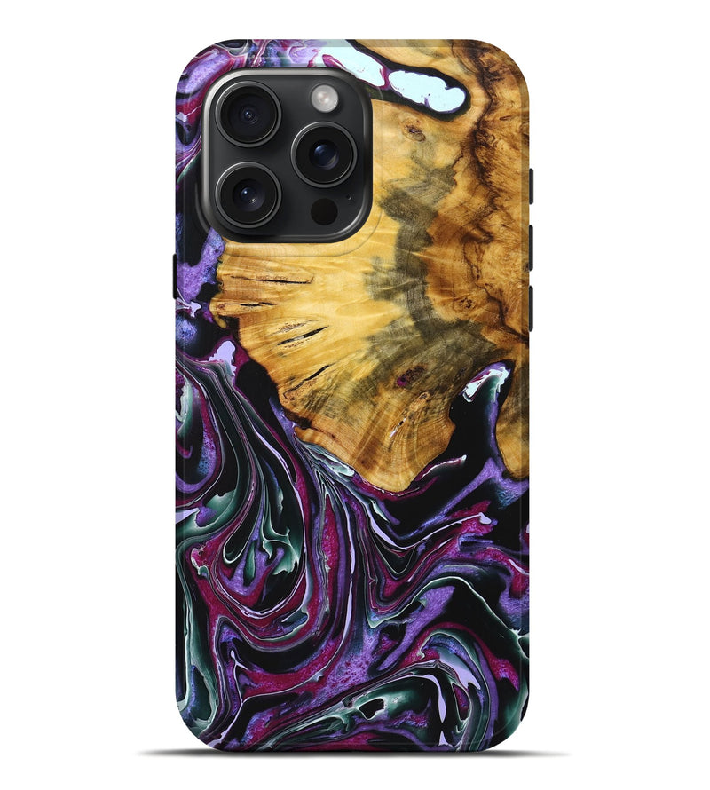 iPhone 16 Pro Max Wood+Resin Live Edge Phone Case - Itzel (Purple, 721060)