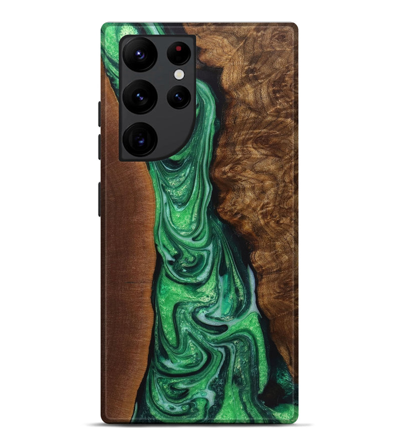 Galaxy S22 Ultra Wood+Resin Live Edge Phone Case - Eugene (Green, 721122)
