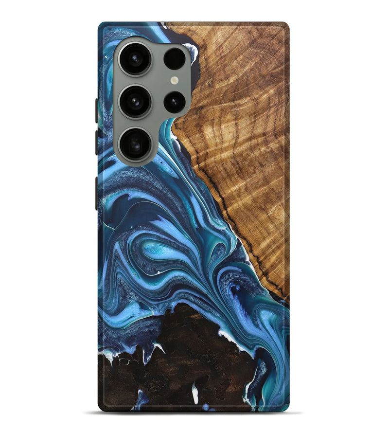 Galaxy S24 Ultra Wood+Resin Live Edge Phone Case - Kimora (Blue, 721143)