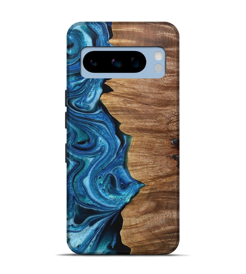 Pixel 8 Pro Wood+Resin Live Edge Phone Case - Jaime (Blue, 721151)