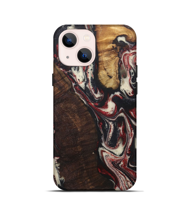 iPhone 13 mini Wood+Resin Live Edge Phone Case - Devin (Red, 721167)