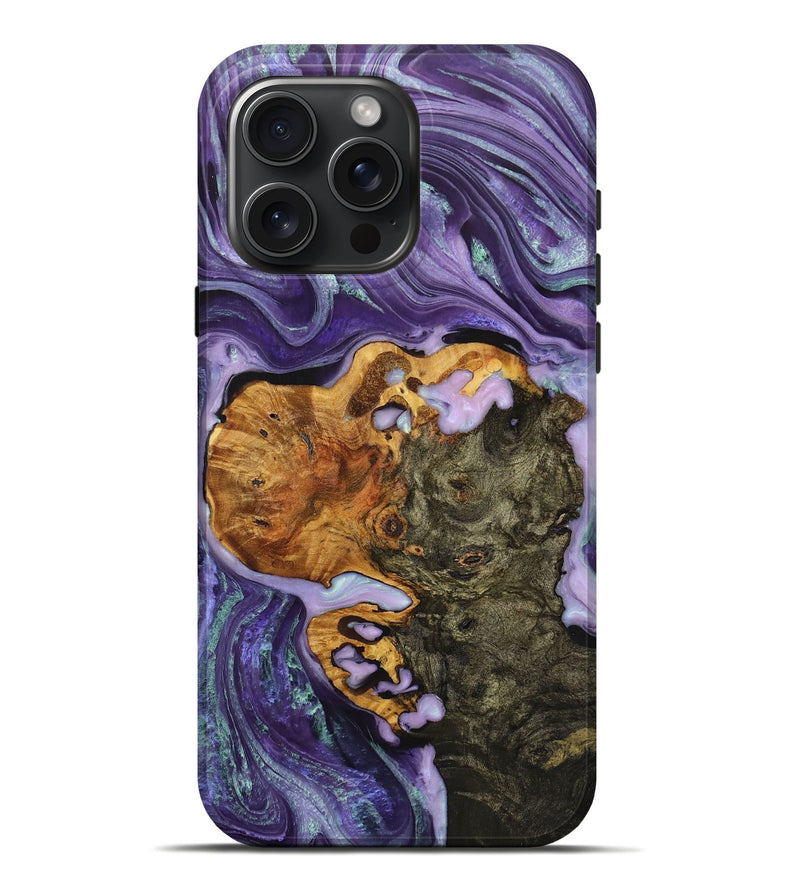 iPhone 16 Pro Max Wood+Resin Live Edge Phone Case - Maliyah (Purple, 721175)