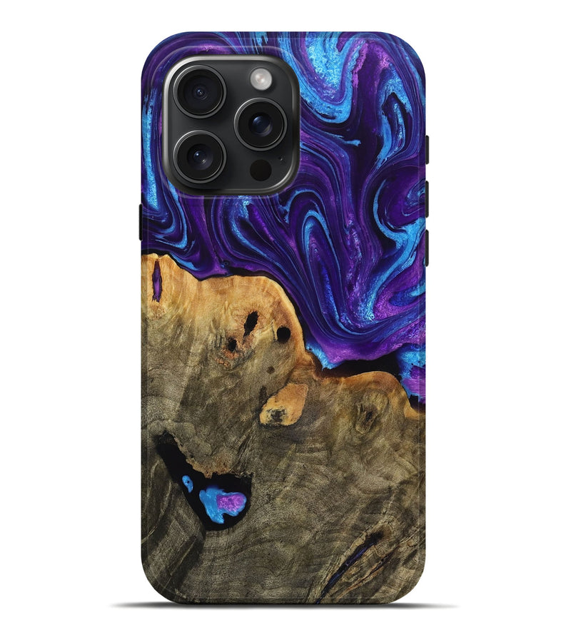iPhone 16 Pro Max Wood+Resin Live Edge Phone Case - Keisha (Purple, 721179)