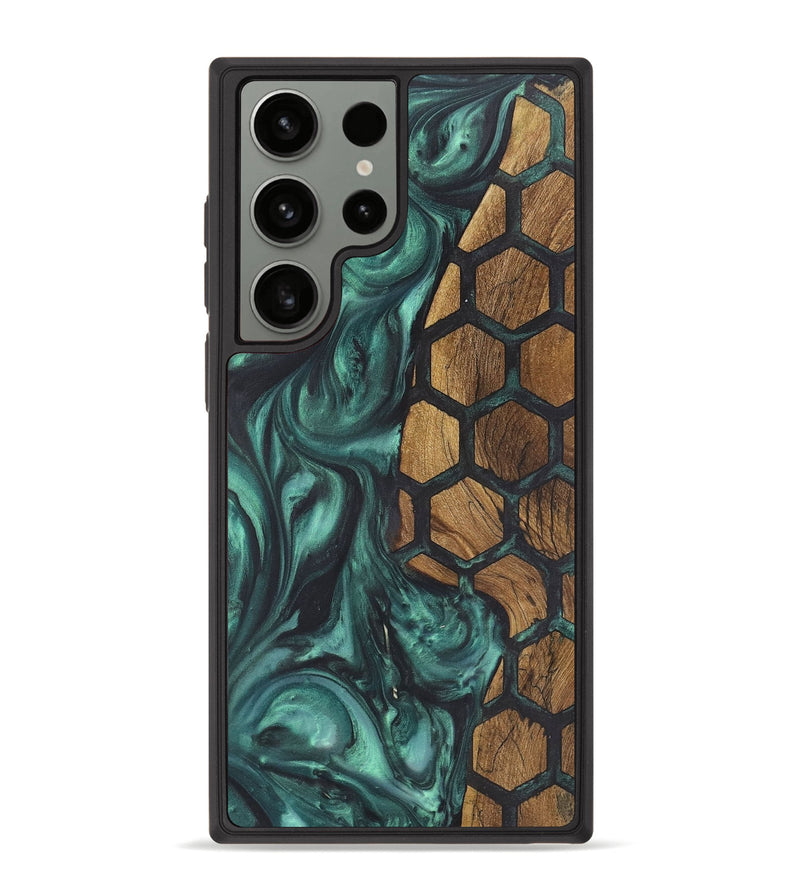 Galaxy S23 Ultra Wood+Resin Phone Case - Fernanda (Pattern, 721209)