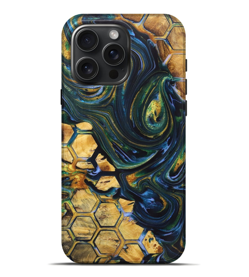 iPhone 16 Pro Max Wood+Resin Live Edge Phone Case - Shawn (Pattern, 721323)