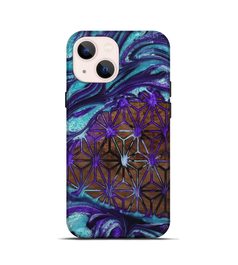 iPhone 13 mini Wood+Resin Live Edge Phone Case - Isabel (Pattern, 721324)