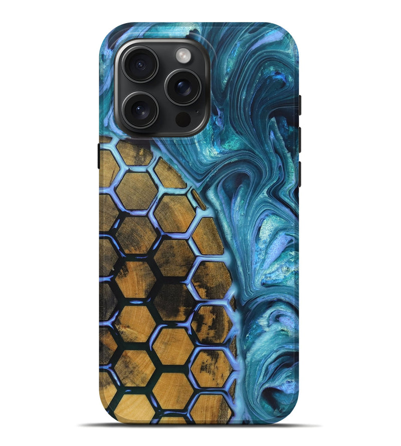 iPhone 16 Pro Max Wood+Resin Live Edge Phone Case - Maggie (Pattern, 721326)