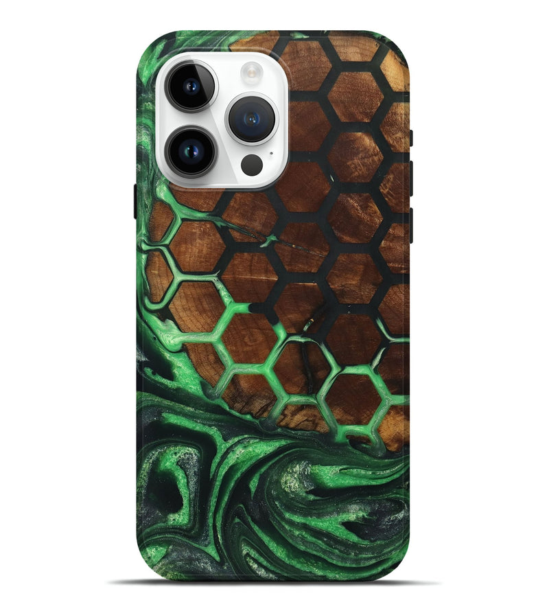 iPhone 15 Pro Max Wood+Resin Live Edge Phone Case - Landen (Pattern, 721327)