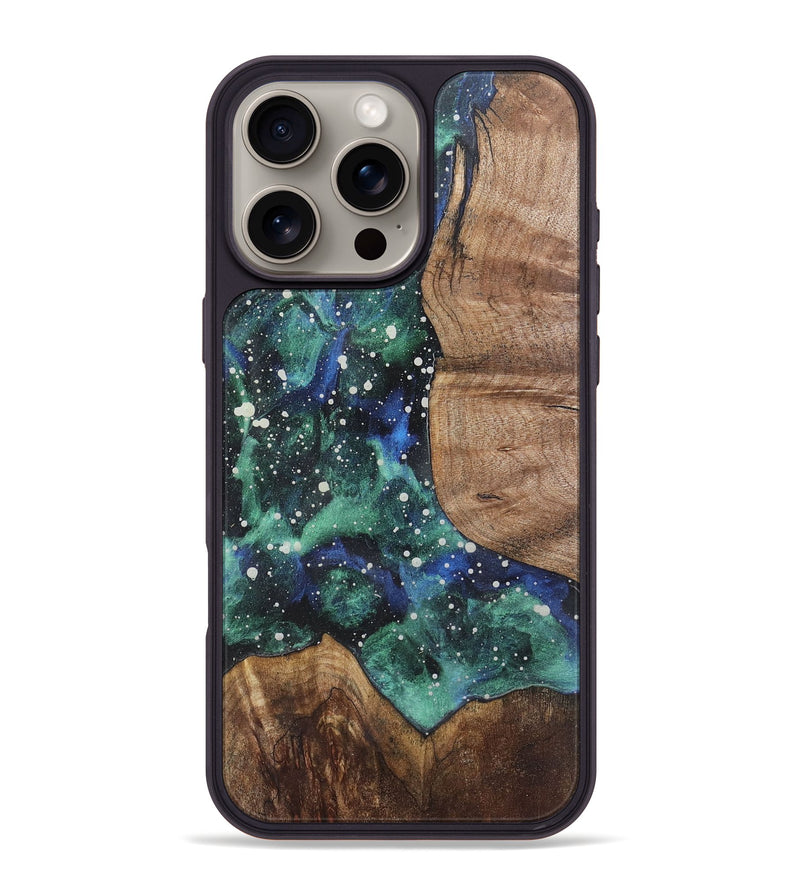 iPhone 16 Pro Max Wood+Resin Phone Case - Deloris (Cosmos, 721354)