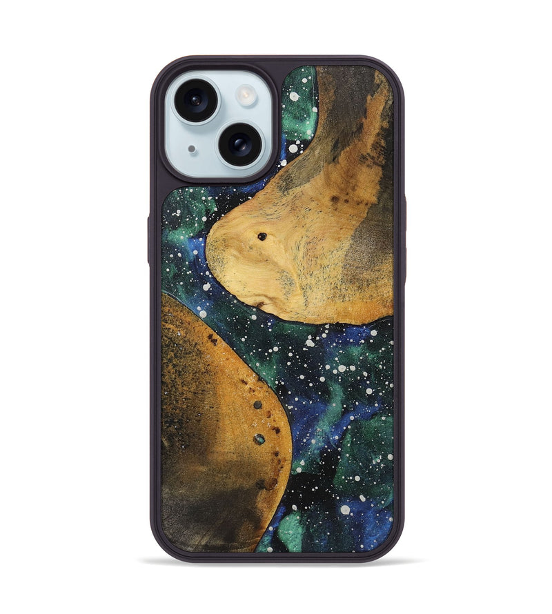 iPhone 15 Wood+Resin Phone Case - Winter (Cosmos, 721357)