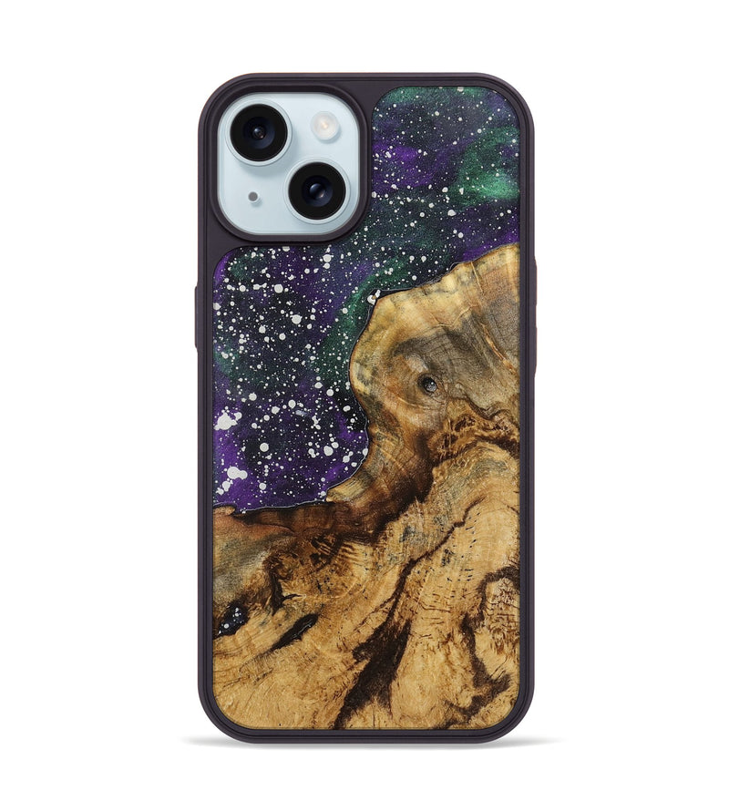 iPhone 15 Wood+Resin Phone Case - Lester (Cosmos, 721361)