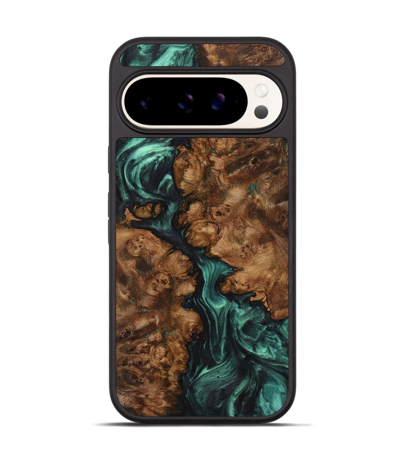 Pixel 9 Wood+Resin Phone Case - Maximus (Green, 721805)