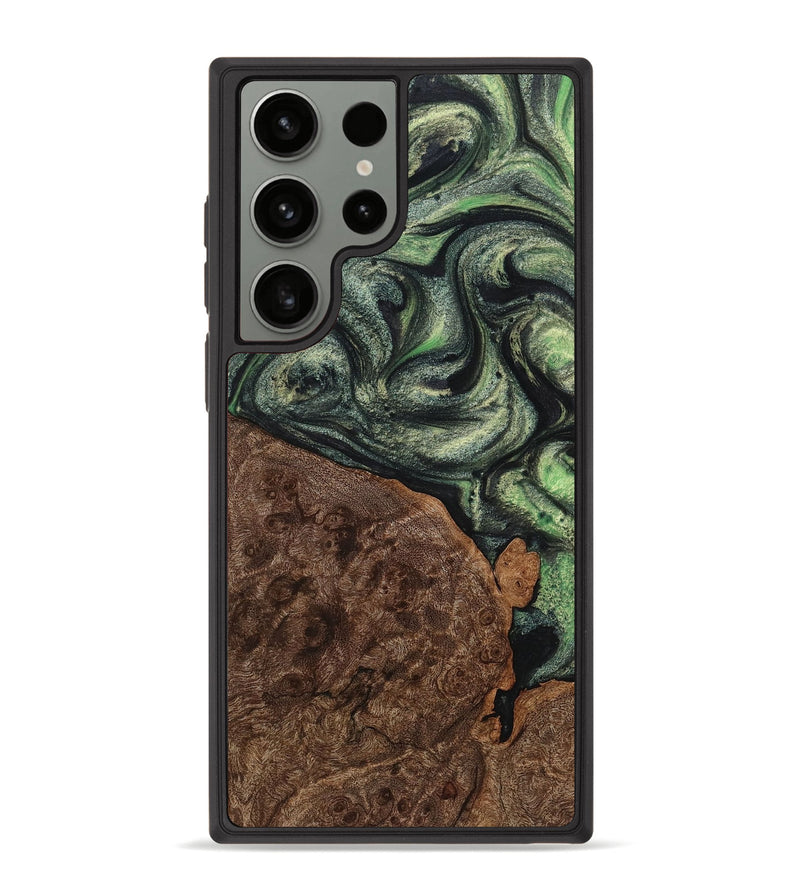 Galaxy S23 Ultra Wood+Resin Phone Case - Felicia (Green, 721807)