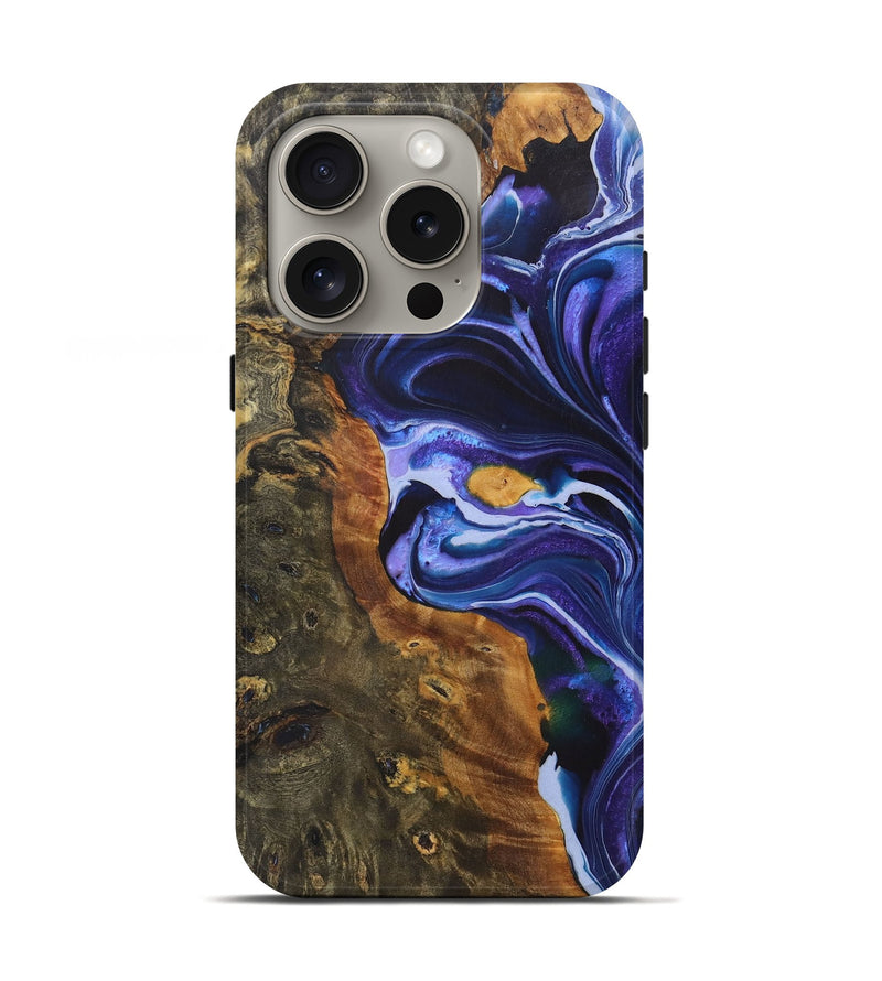 iPhone 16 Pro Wood+Resin Live Edge Phone Case - Brody (Purple, 722009)