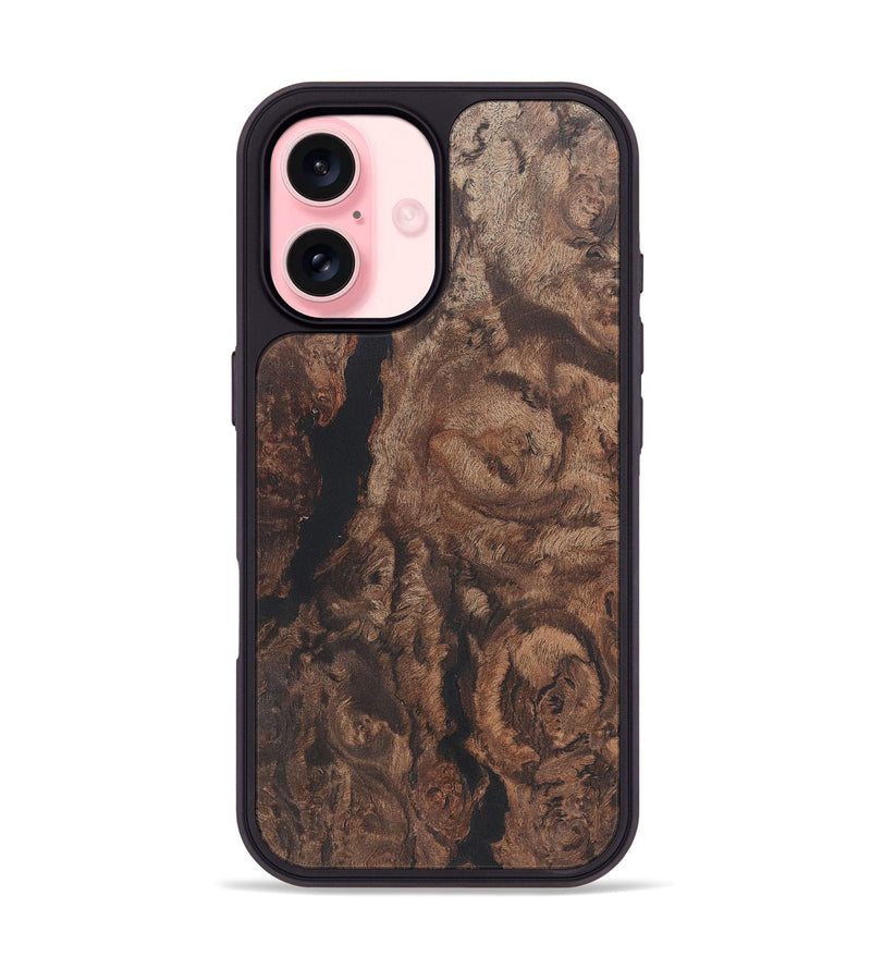 iPhone 16 Wood+Resin Phone Case - Cheryl (Wood Burl, 722214)