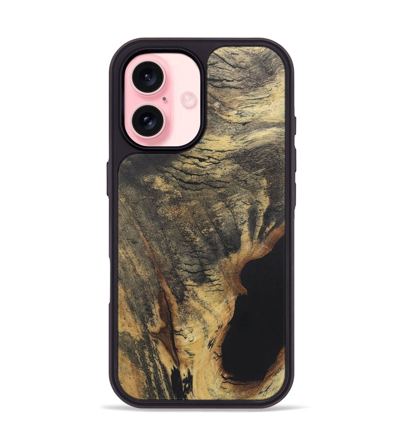 iPhone 16 Wood+Resin Phone Case - Nolan (Wood Burl, 722220)