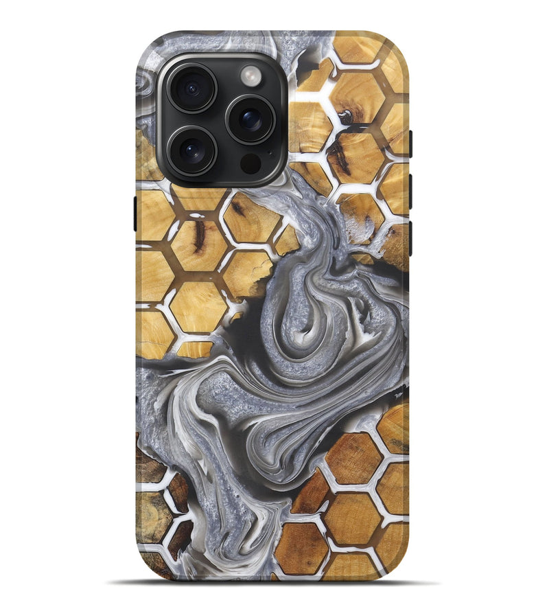 iPhone 16 Pro Max Wood+Resin Live Edge Phone Case - Kristi (Pattern, 722236)
