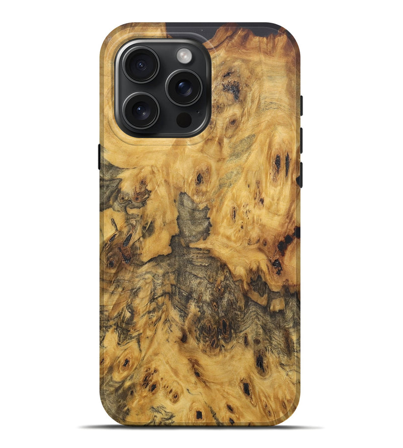 iPhone 16 Pro Max Wood+Resin Live Edge Phone Case - Ella (Wood Burl, 722241)