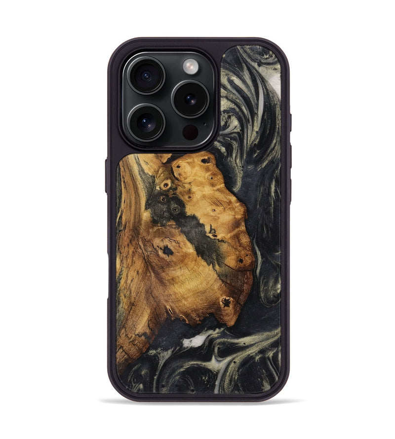 iPhone 16 Pro Wood+Resin Phone Case - Jake (Black & White, 722311)