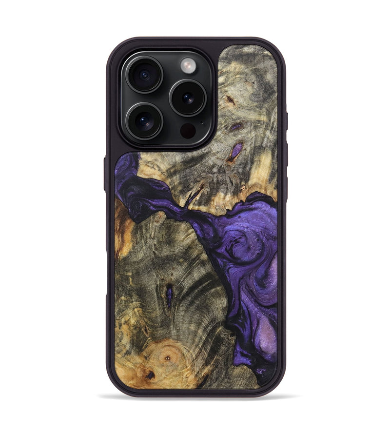 iPhone 16 Pro Wood+Resin Phone Case - Chuck (Purple, 722349)