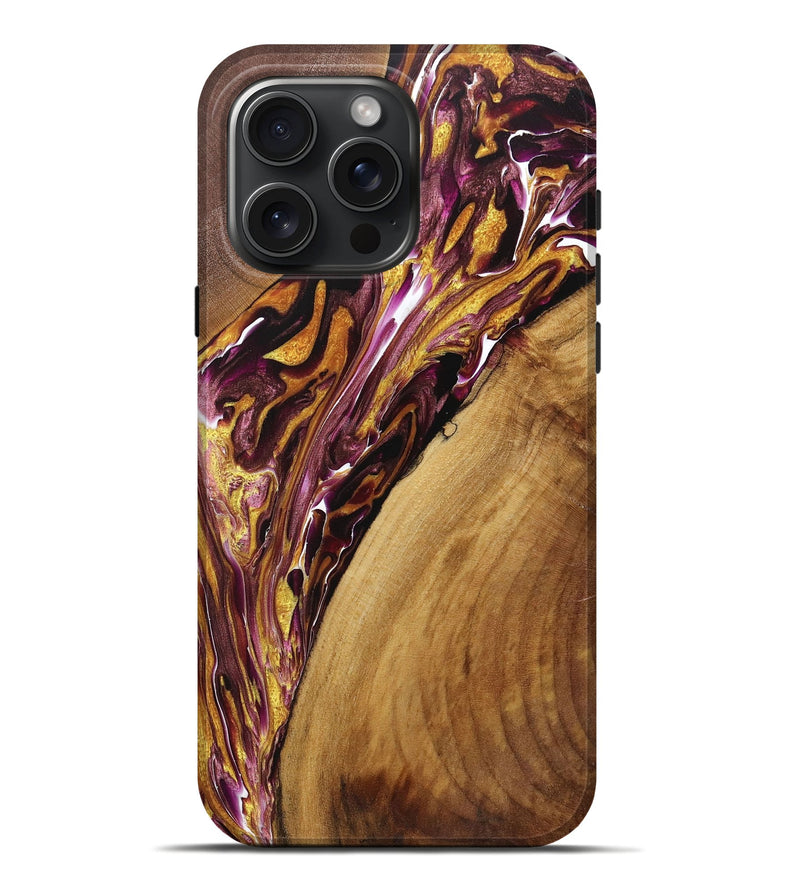 iPhone 16 Pro Max Wood+Resin Live Edge Phone Case - Scarlett (Purple, 722477)