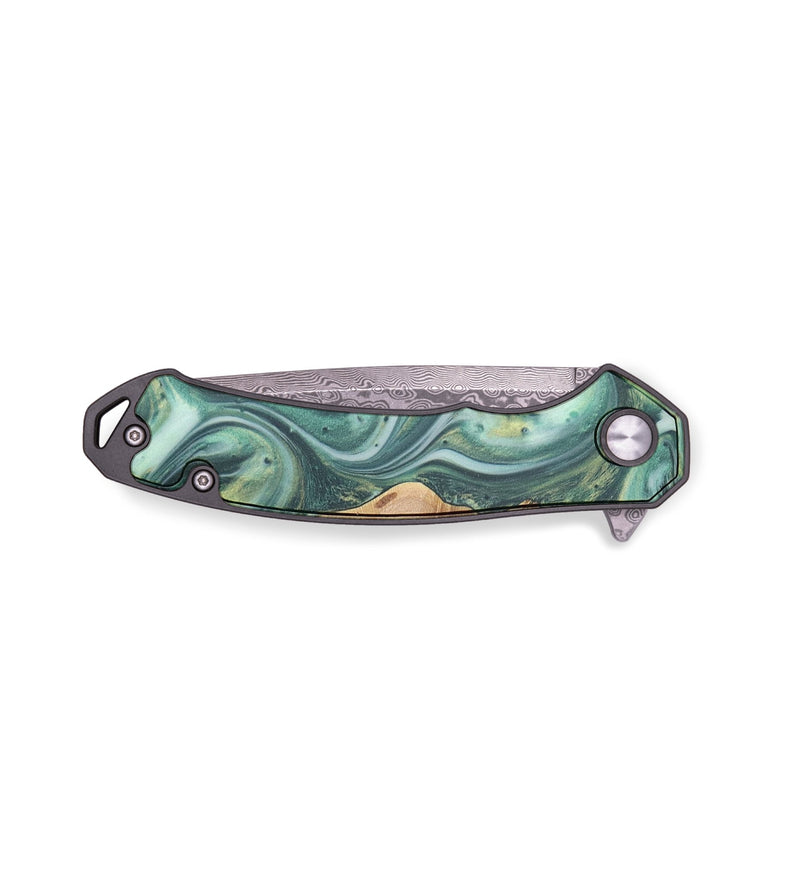 EDC Wood+Resin Pocket Knife - Adrianna (Green, 723010)