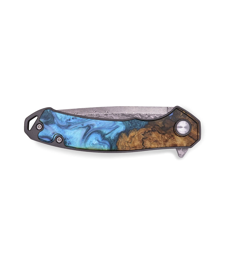 EDC Wood+Resin Pocket Knife - Marely (Blue, 723011)