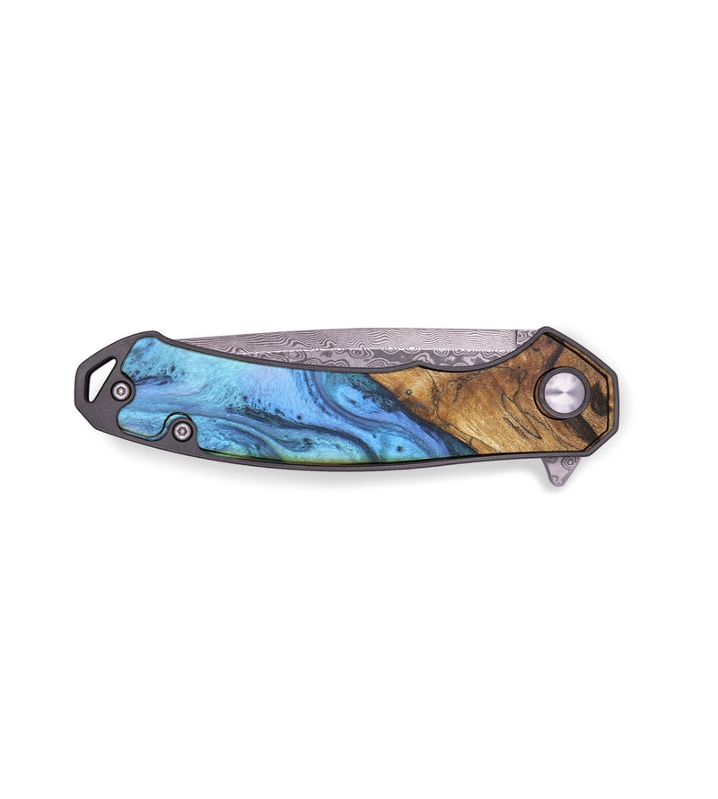 EDC Wood+Resin Pocket Knife - Elise (Blue, 723012)