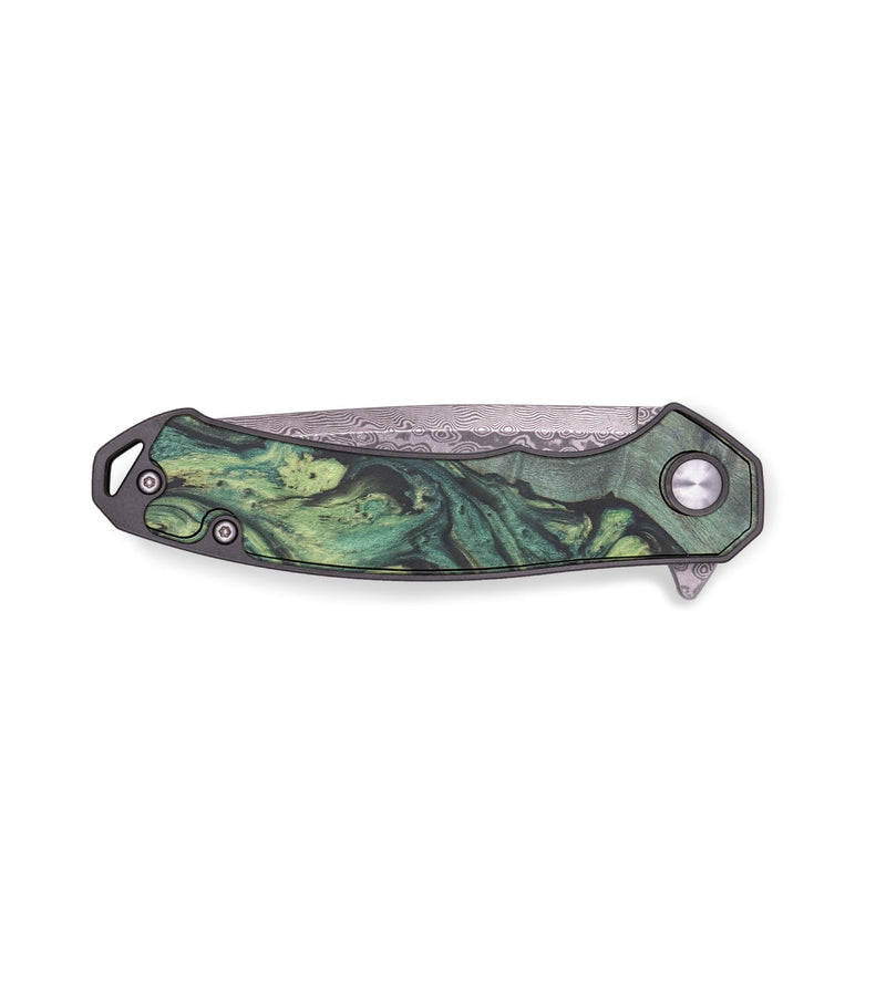 EDC Wood+Resin Pocket Knife - Eula (Green, 723015)