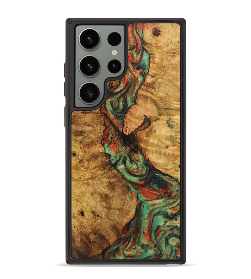 Galaxy S23 Ultra Wood+Resin Phone Case - Inez (Green, 723146)