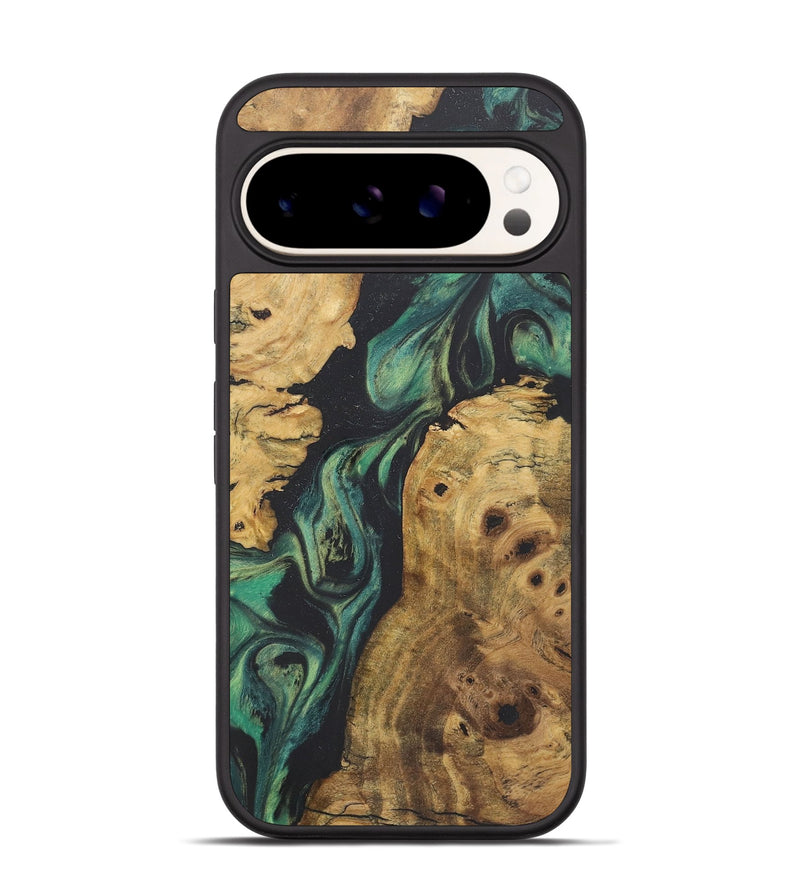 Pixel 9 Wood+Resin Phone Case - Payton (Green, 723158)