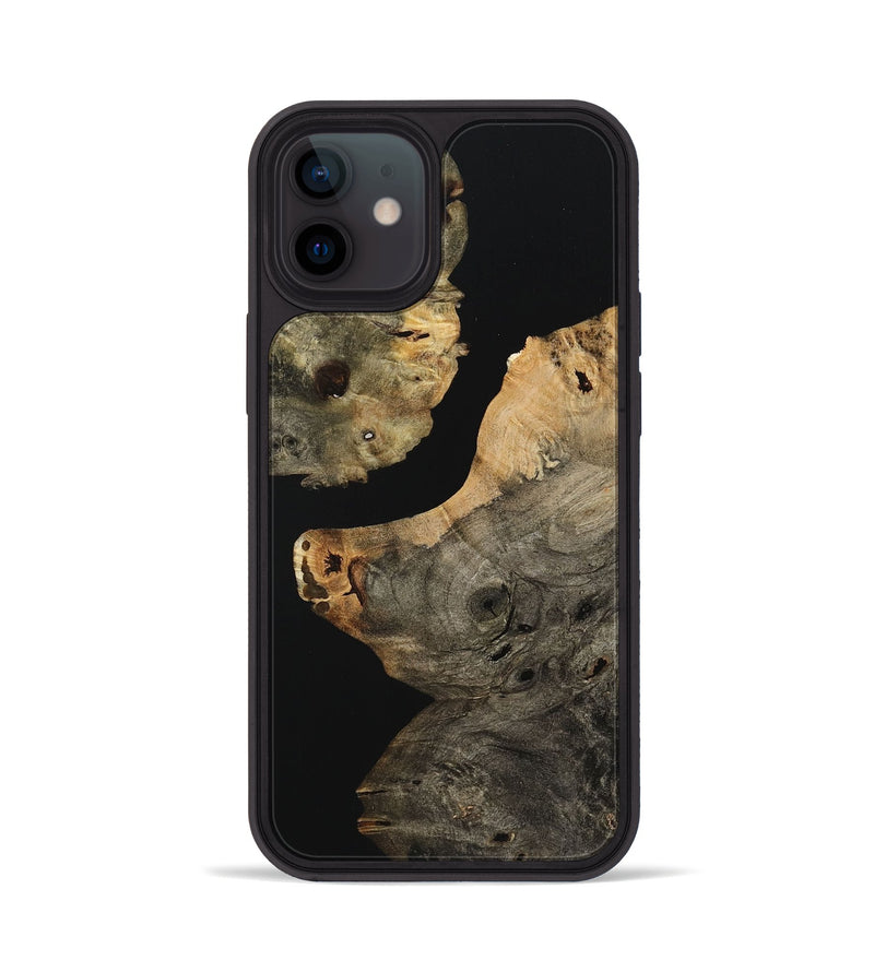 iPhone 12 Wood+Resin Phone Case - Lawrence (Pure Black, 723168)