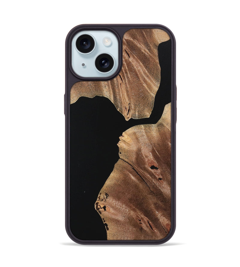 iPhone 15 Wood+Resin Phone Case - Joaquin (Pure Black, 723182)