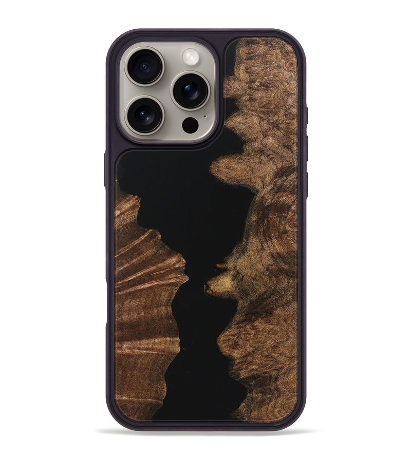 iPhone 16 Pro Max Wood Phone Case - Ashanti (Pure Black, 723346)