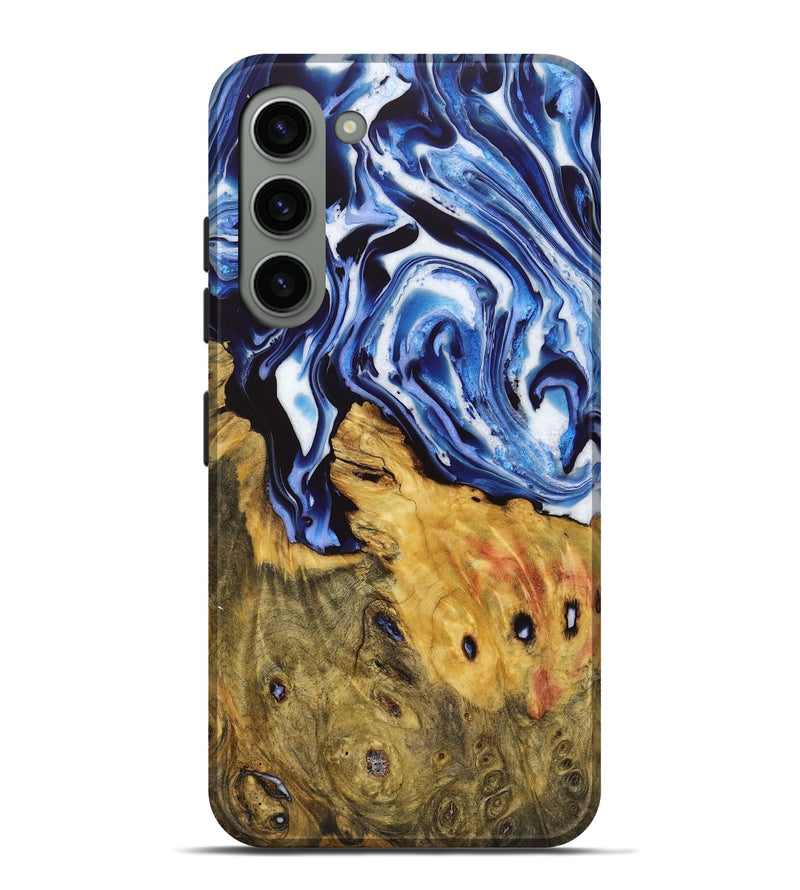 Galaxy S23 Plus Wood Live Edge Phone Case - Isaac (Blue, 723610)